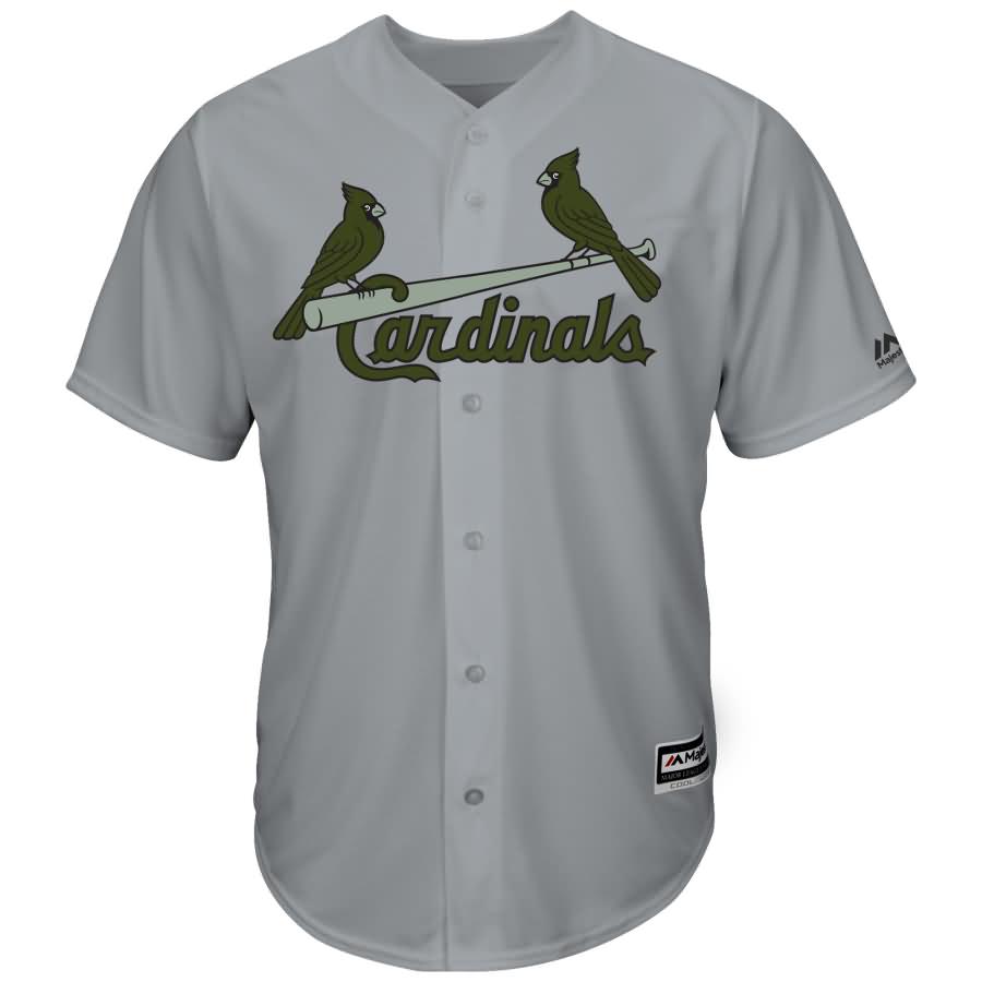 St. Louis Cardinals Majestic 2018 Memorial Day Cool Base Team Jersey - Gray