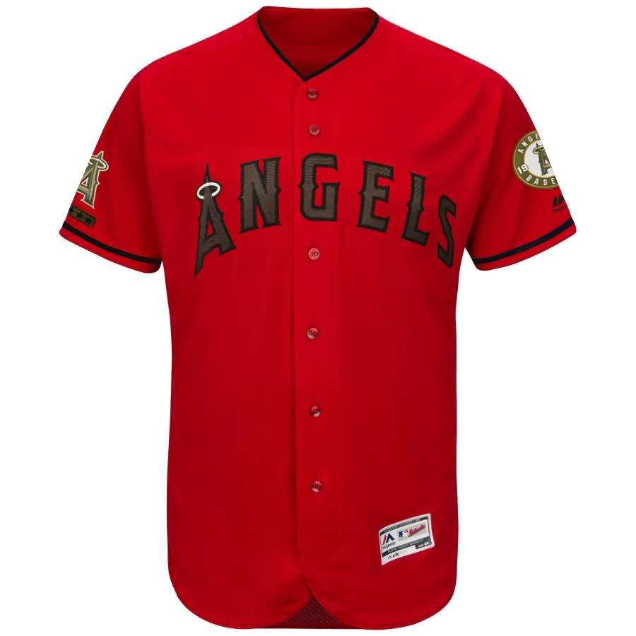 Los Angeles Angels Majestic 2018 Memorial Day Authentic Collection Flex Base Team Jersey - Scarlet