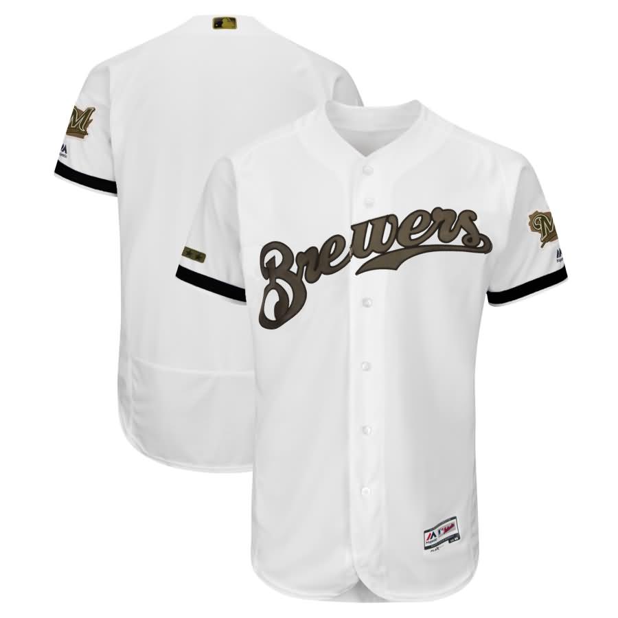 Milwaukee Brewers Majestic 2018 Memorial Day Authentic Collection Flex Base Team Jersey - White