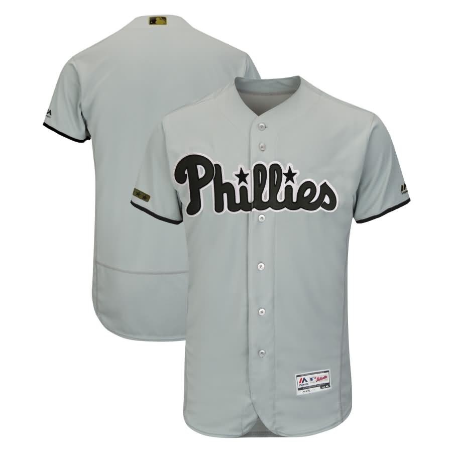 Philadelphia Phillies Majestic 2018 Memorial Day Authentic Collection Flex Base Team Jersey - Gray
