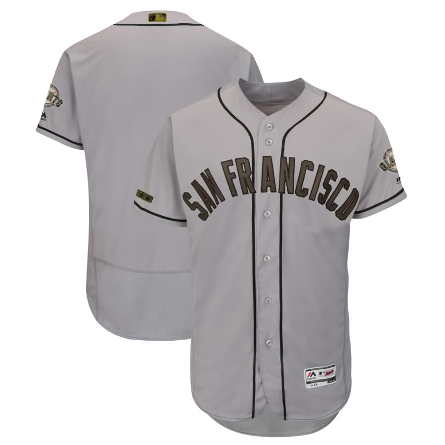 San Francisco Giants Majestic 2018 Memorial Day Authentic Collection Flex Base Team Jersey - Gray