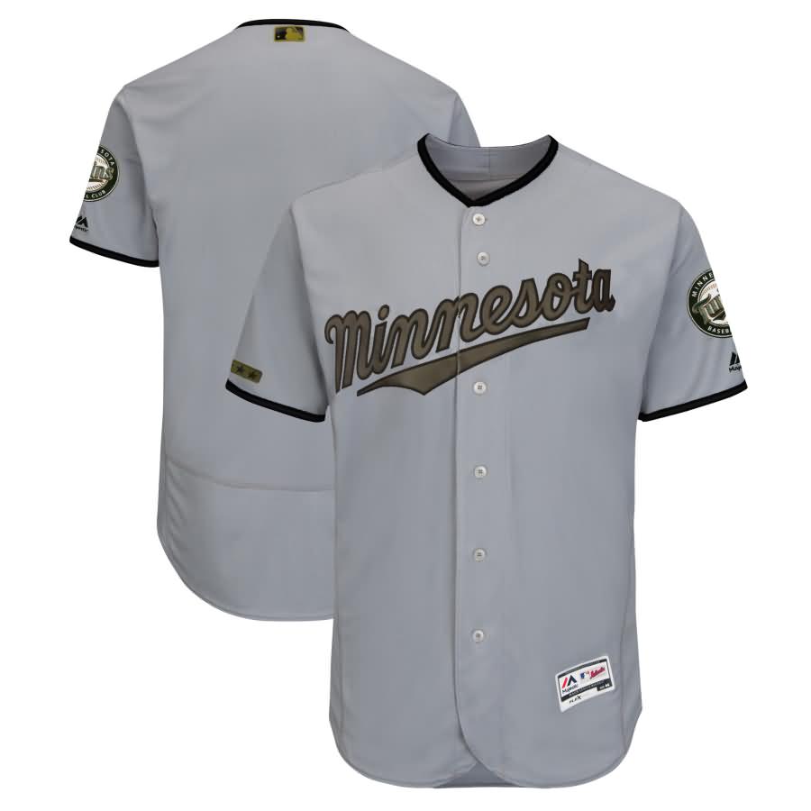 Minnesota Twins Majestic 2018 Memorial Day Authentic Collection Flex Base Team Jersey - Gray