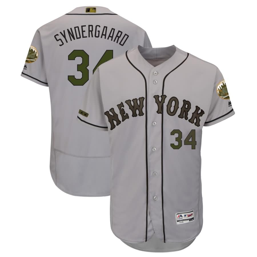 New York Mets Majestic 2018 Memorial Day Authentic Collection Flex Base Player Jersey - Gray