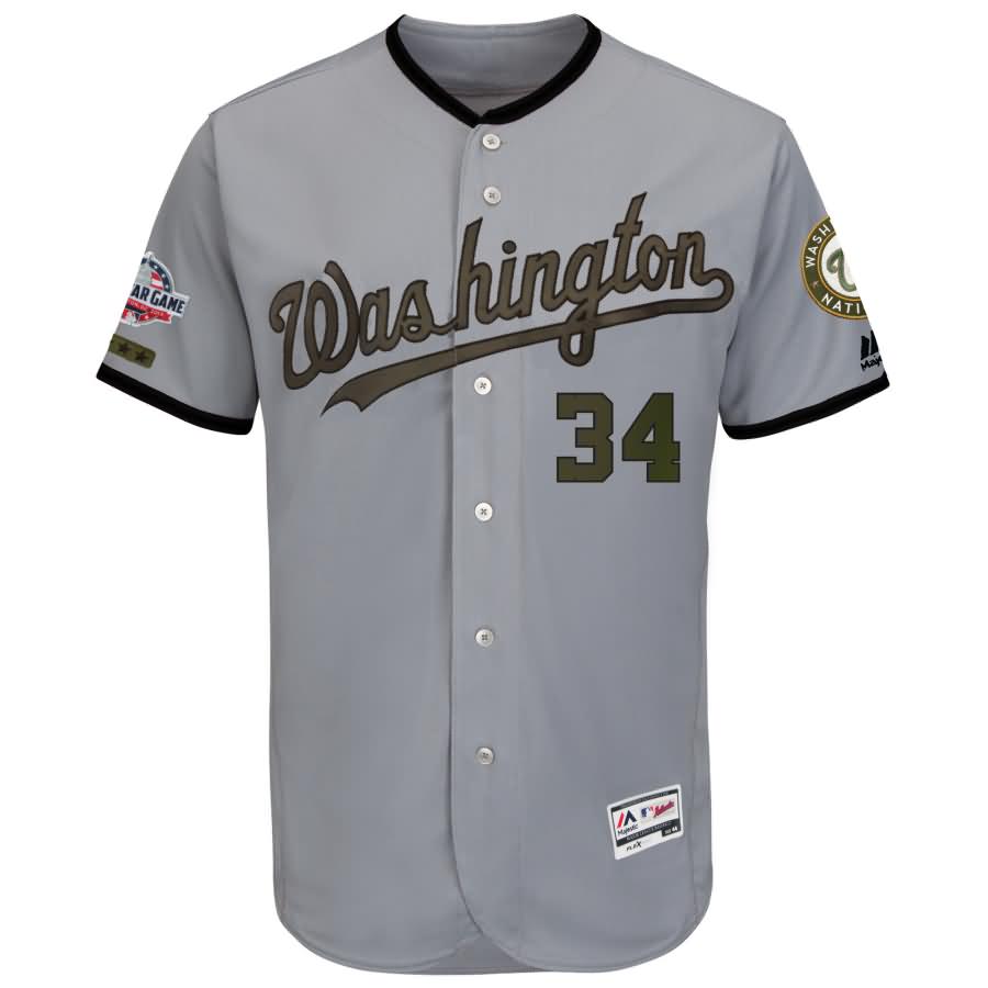 Bryce Harper Washington Nationals Majestic 2018 Memorial Day Authentic Collection Flex Base Player Jersey - Gray