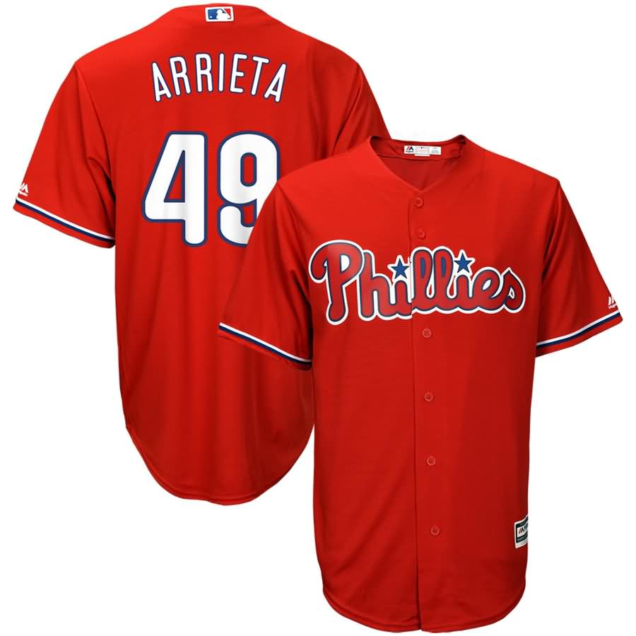 Jake Arrieta Philadelphia Phillies Majestic Fashion Official Cool Base Player Jersey - Scarlet