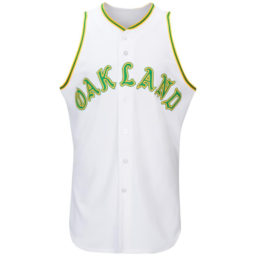 Oakland Athletics Majestic 1968 Turn Back the Clock Throwback Authentic Team Jersey - White