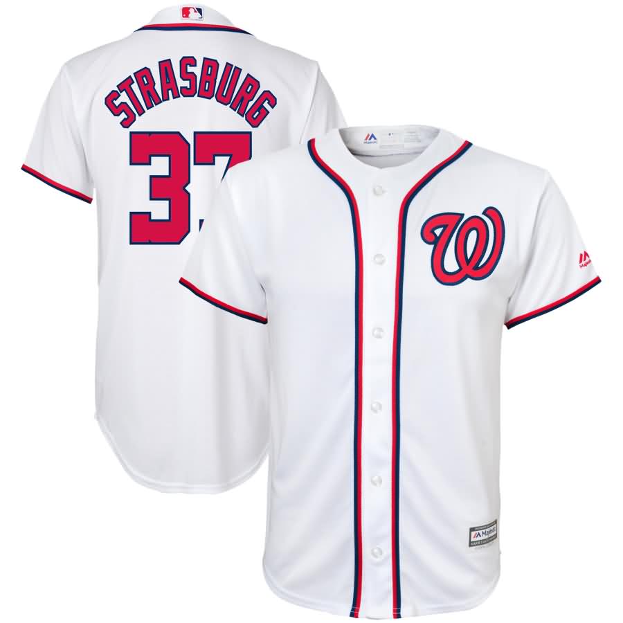 Stephen Strasburg Washington Nationals Majestic Youth Home Official Cool Base Player Jersey - White