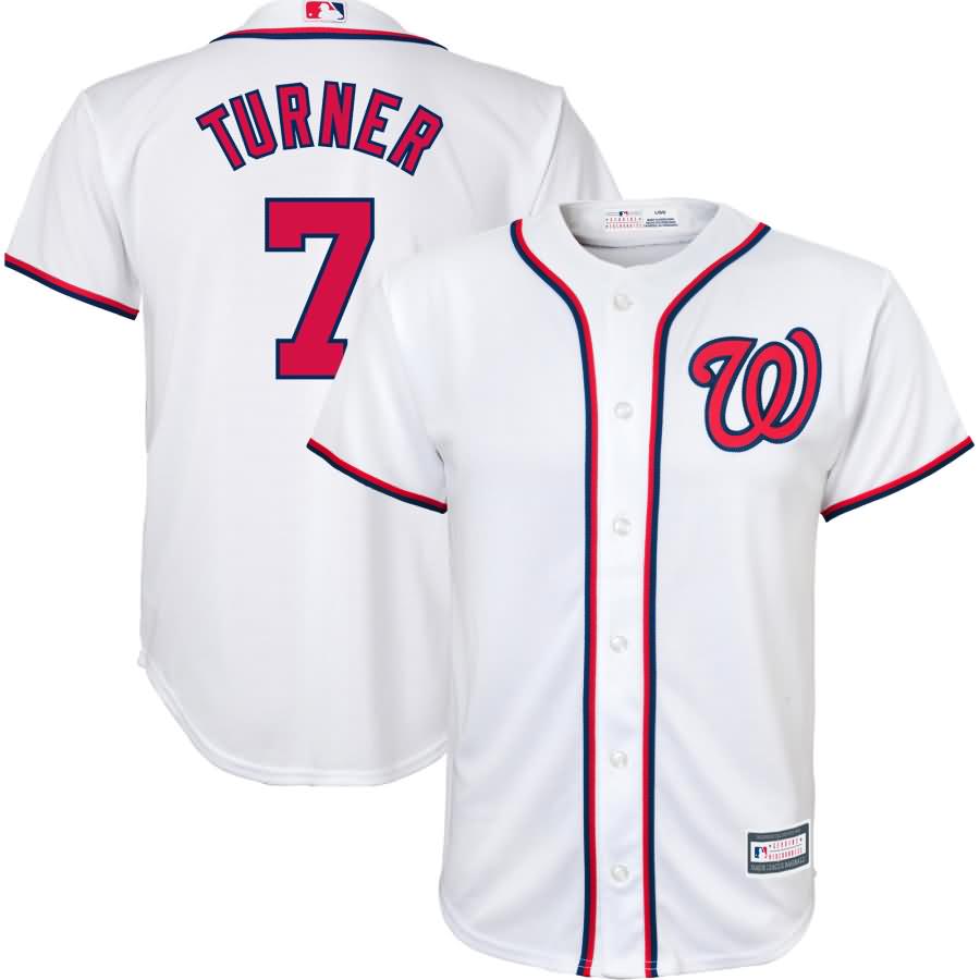 Trea Turner Washington Nationals Majestic Youth Home Cool Base Replica Player Jersey - White