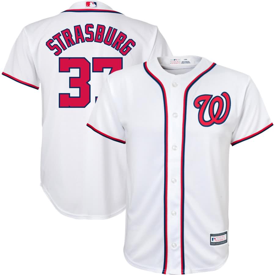 Stephen Strasburg Washington Nationals Majestic Youth Home Cool Base Replica Player Jersey - White