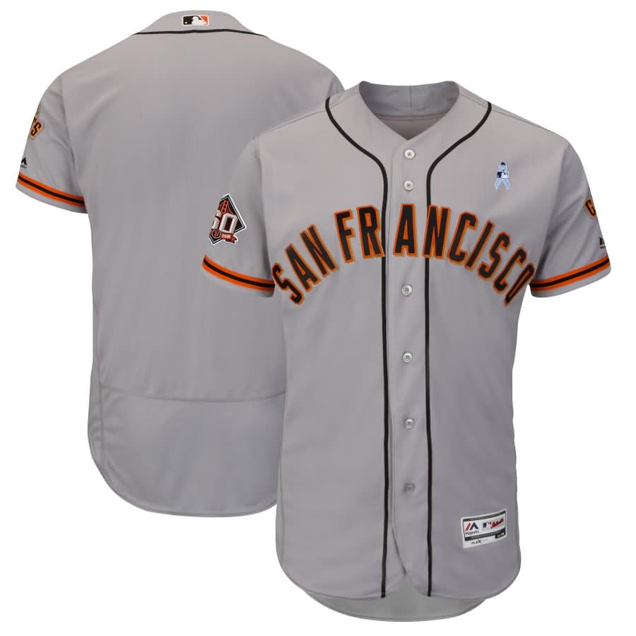 San Francisco Giants Majestic 2018 Father's Day Road Flex Base Team Jersey - Gray