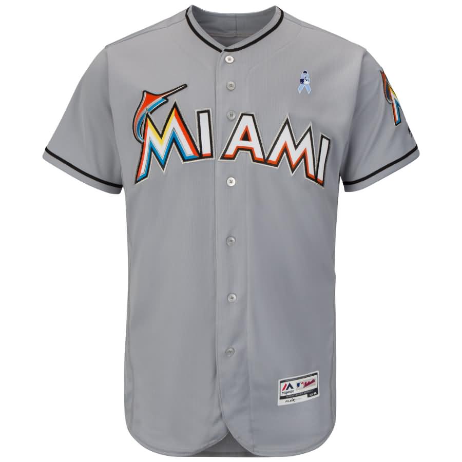 Miami Marlins Majestic 2018 Father's Day Flex Base Team Jersey - Gray