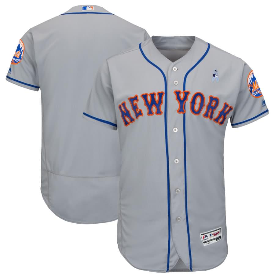 New York Mets Majestic 2018 Father's Day Road Flex Base Team Jersey - Gray