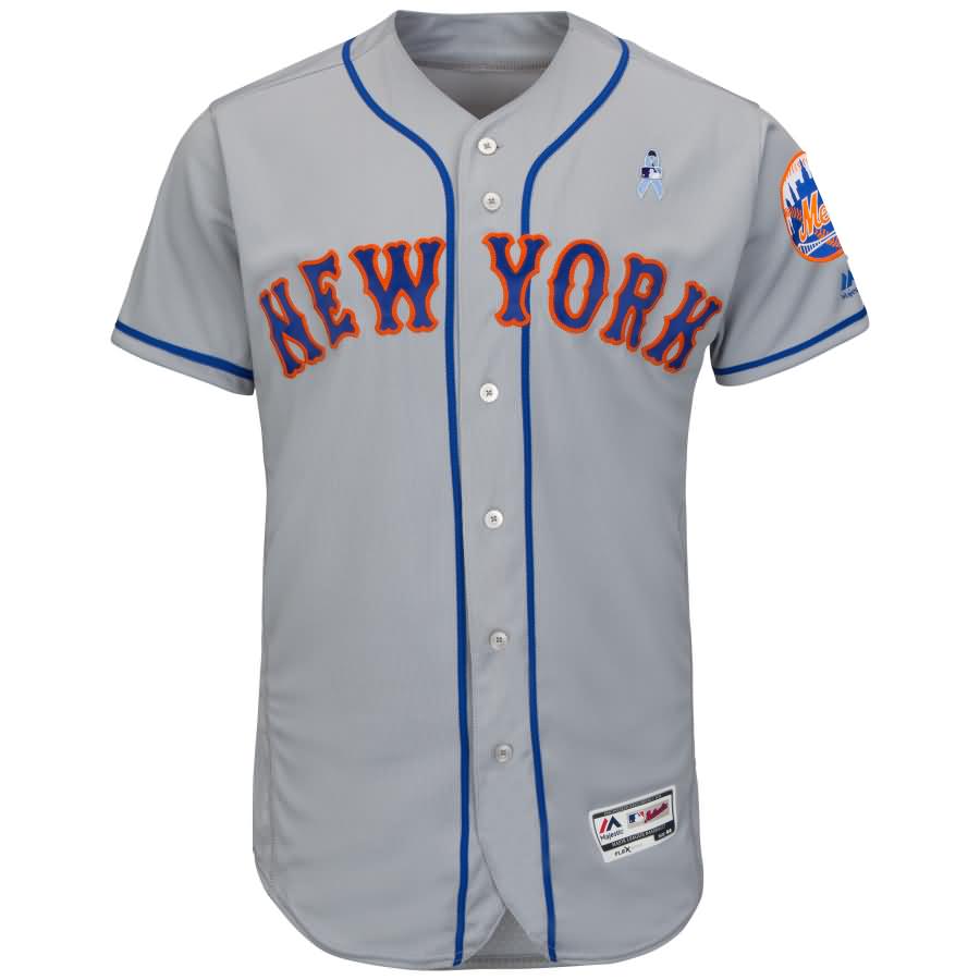 New York Mets Majestic 2018 Father's Day Road Flex Base Team Jersey - Gray