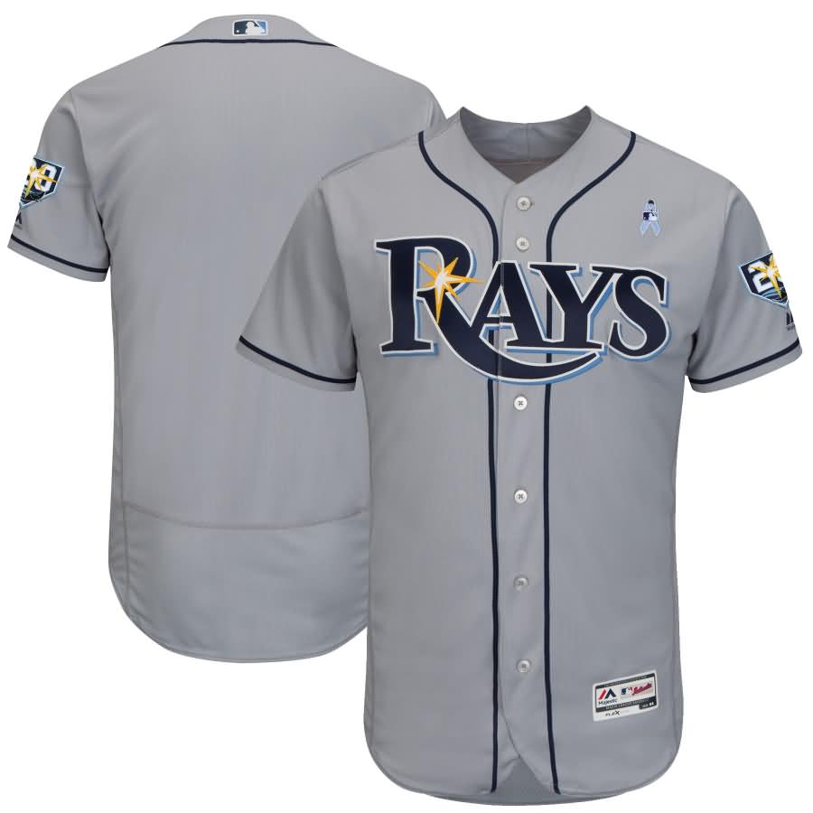 Tampa Bay Rays Majestic 2018 Father's Day Road Flex Base Team Jersey - Gray