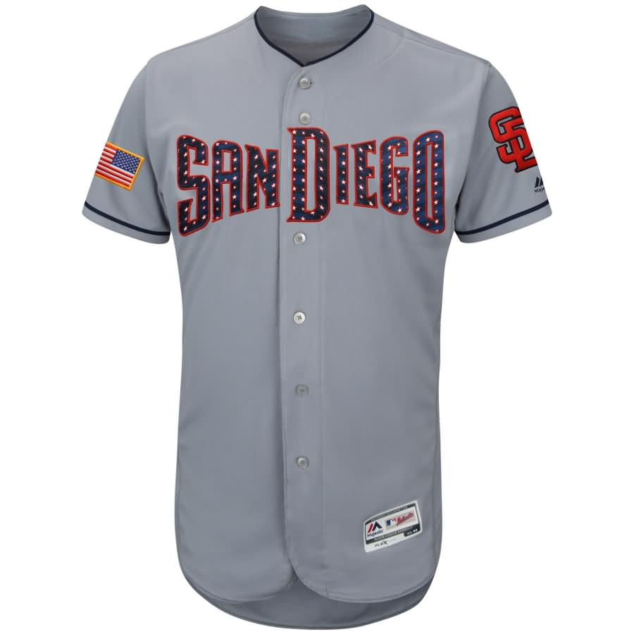 Eric Hosmer San Diego Padres Majestic 2018 Stars & Stripes Flex Base Player Jersey - Gray