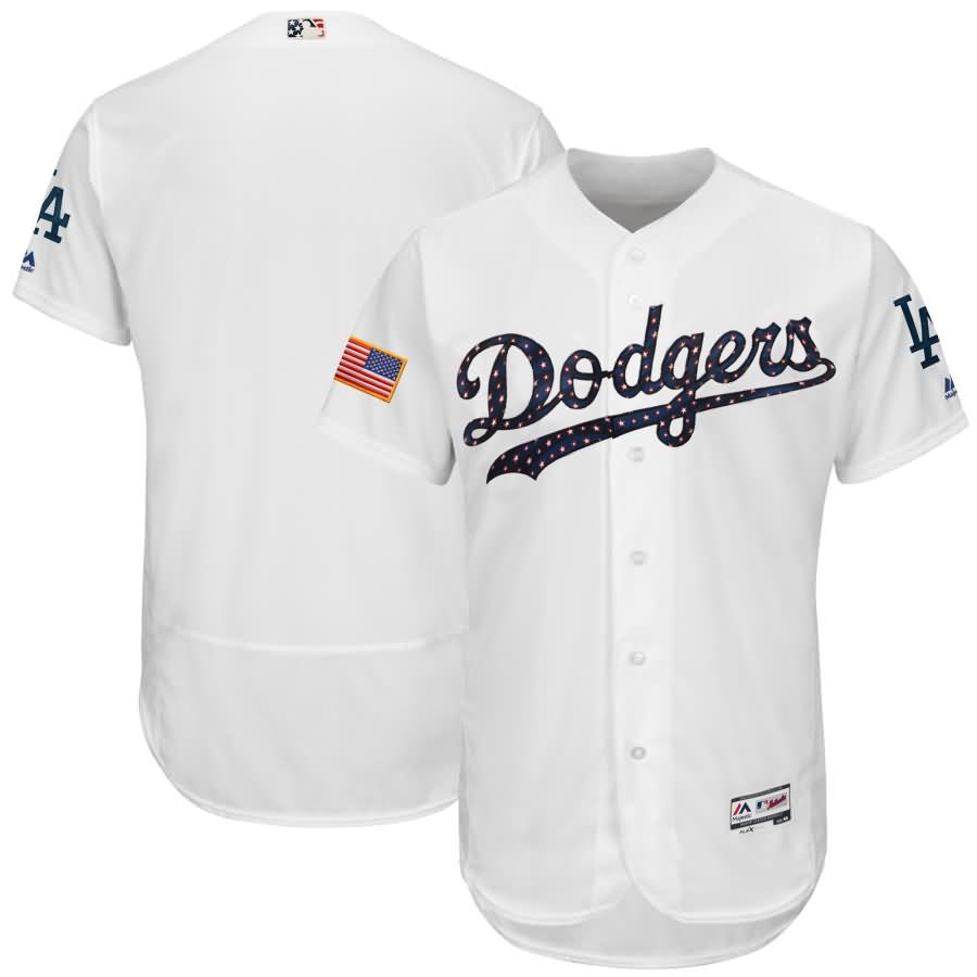 Los Angeles Dodgers Majestic 2018 Stars & Stripes Flex Base Team Jersey - White