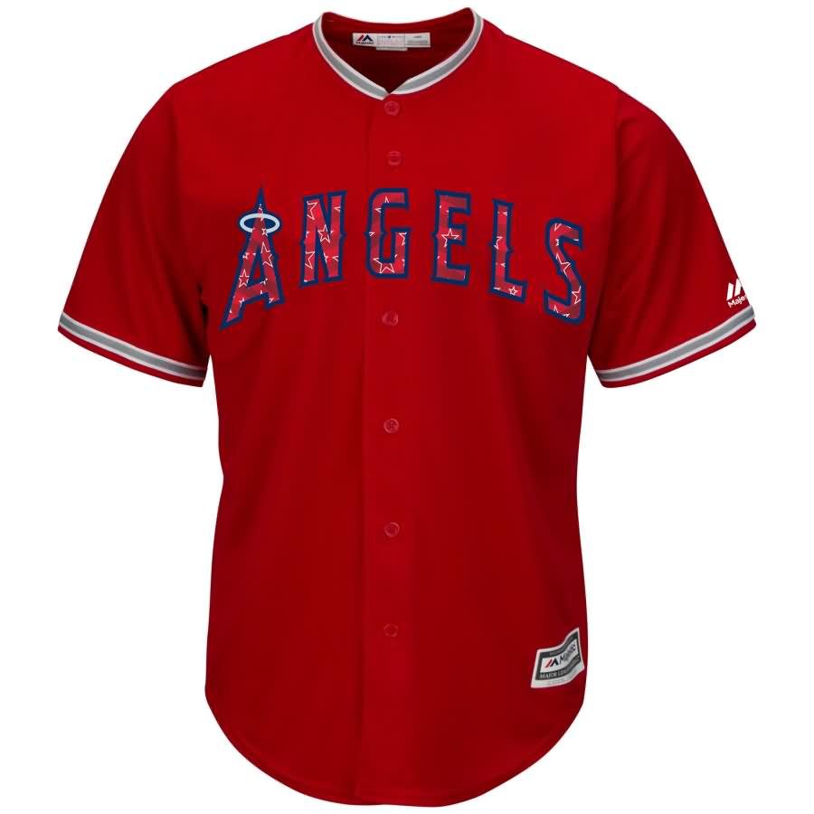 Mike Trout Los Angeles Angels Majestic 2018 Stars & Stripes Cool Base Player Jersey - Scarlet