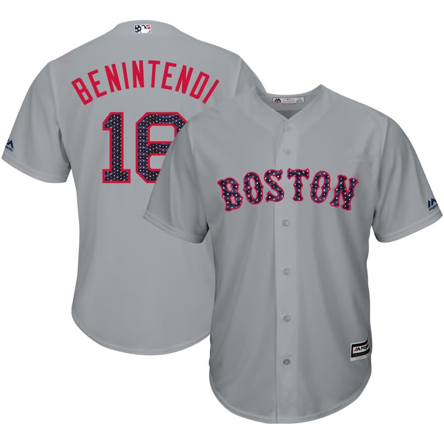 Andrew Benintendi Boston Red Sox Majestic 2018 Stars & Stripes Cool Base Player Jersey - Gray