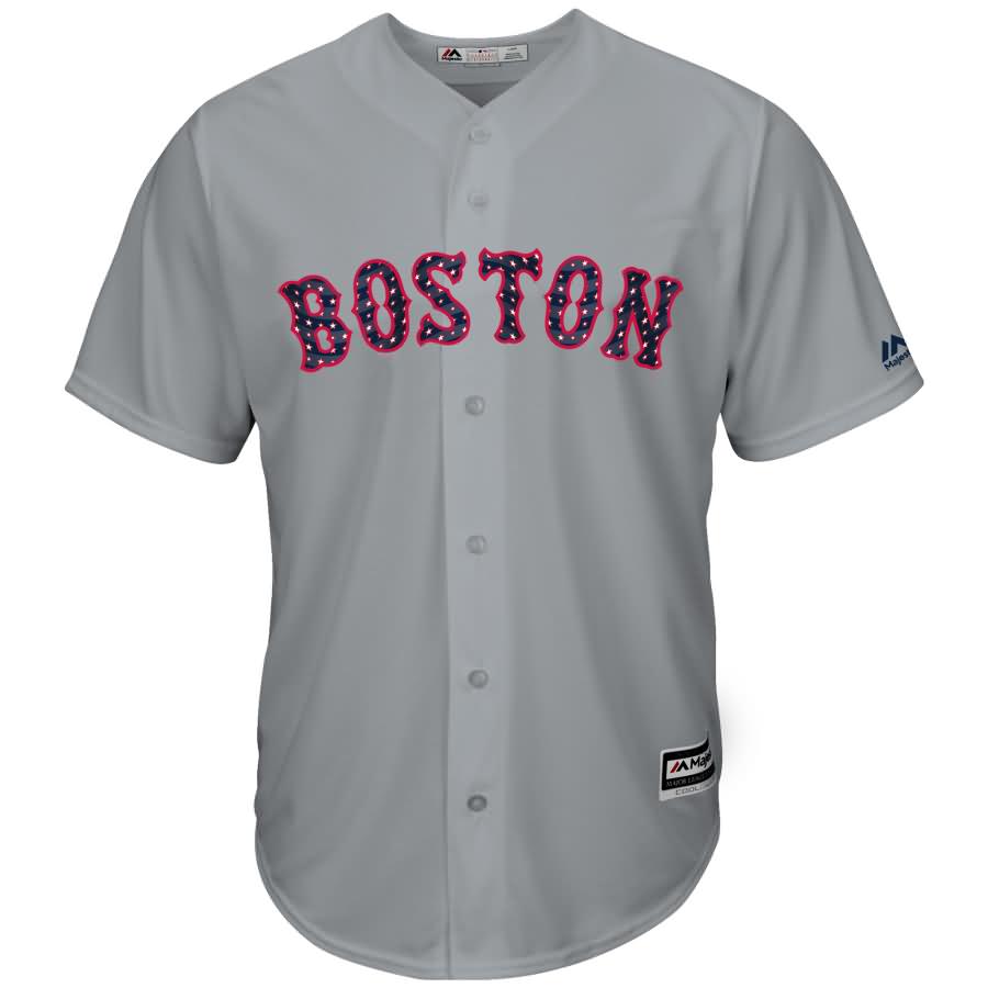 Andrew Benintendi Boston Red Sox Majestic 2018 Stars & Stripes Cool Base Player Jersey - Gray