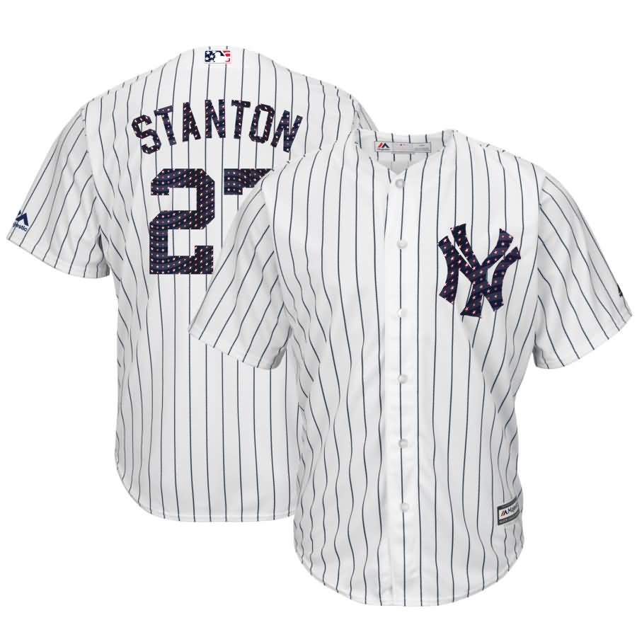 Giancarlo Stanton New York Yankees Majestic 2018 Stars & Stripes Cool Base Player Jersey - White