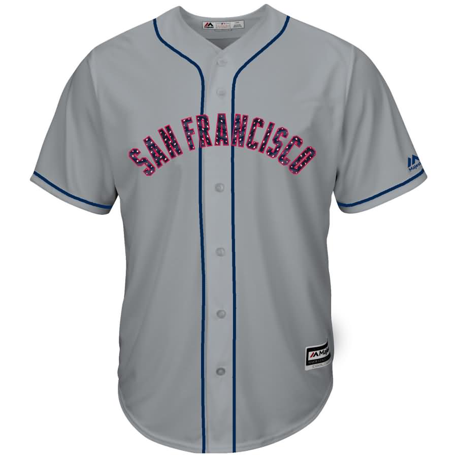San Francisco Giants Majestic 2018 Stars & Stripes Cool Base Team Jersey - Gray
