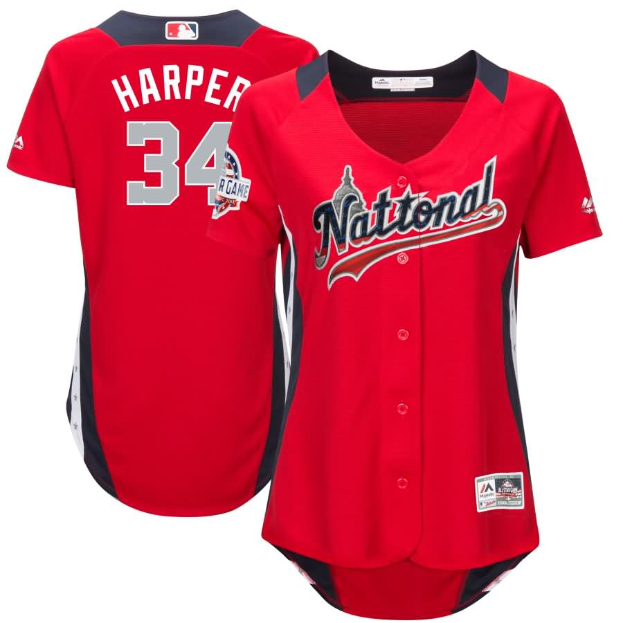 Bryce Harper National League Majestic Women's 2018 MLB All-Star Game Home Run Derby Player Jersey - Red