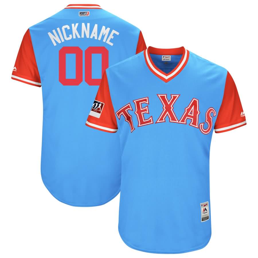 Texas Rangers Majestic 2018 Players' Weekend Authentic Flex Base Pick-A-Player Roster Jersey - Light Blue/Red