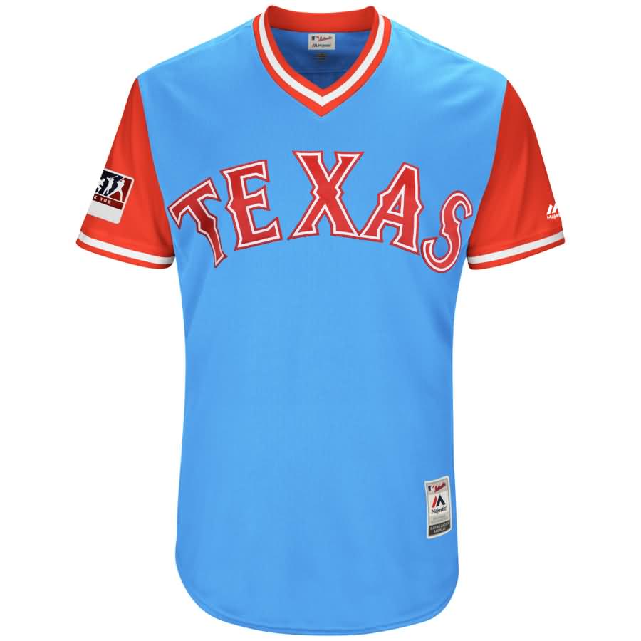Texas Rangers Majestic 2018 Players' Weekend Authentic Flex Base Pick-A-Player Roster Jersey - Light Blue/Red