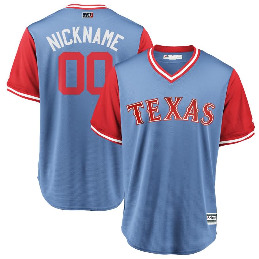 Texas Rangers Majestic 2018 Players' Weekend Cool Base Pick-A-Player Roster Jersey - Light Blue/Red