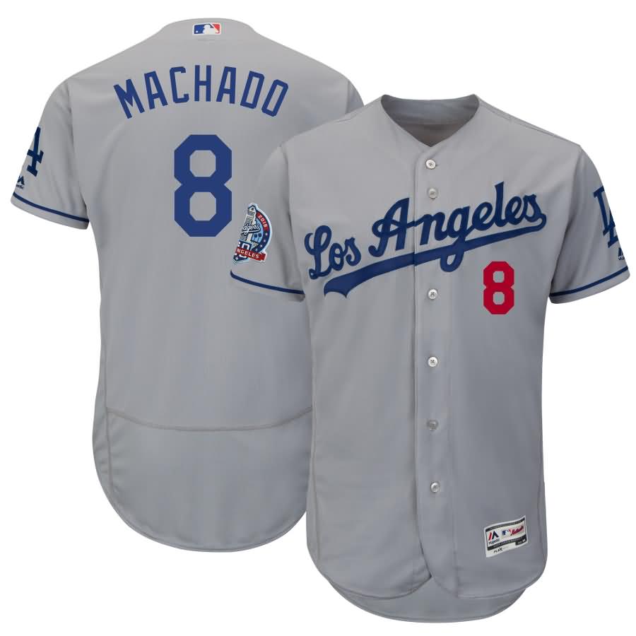 Manny Machado Los Angeles Dodgers Majestic Authentic Collection Flex Base Player Jersey - Gray