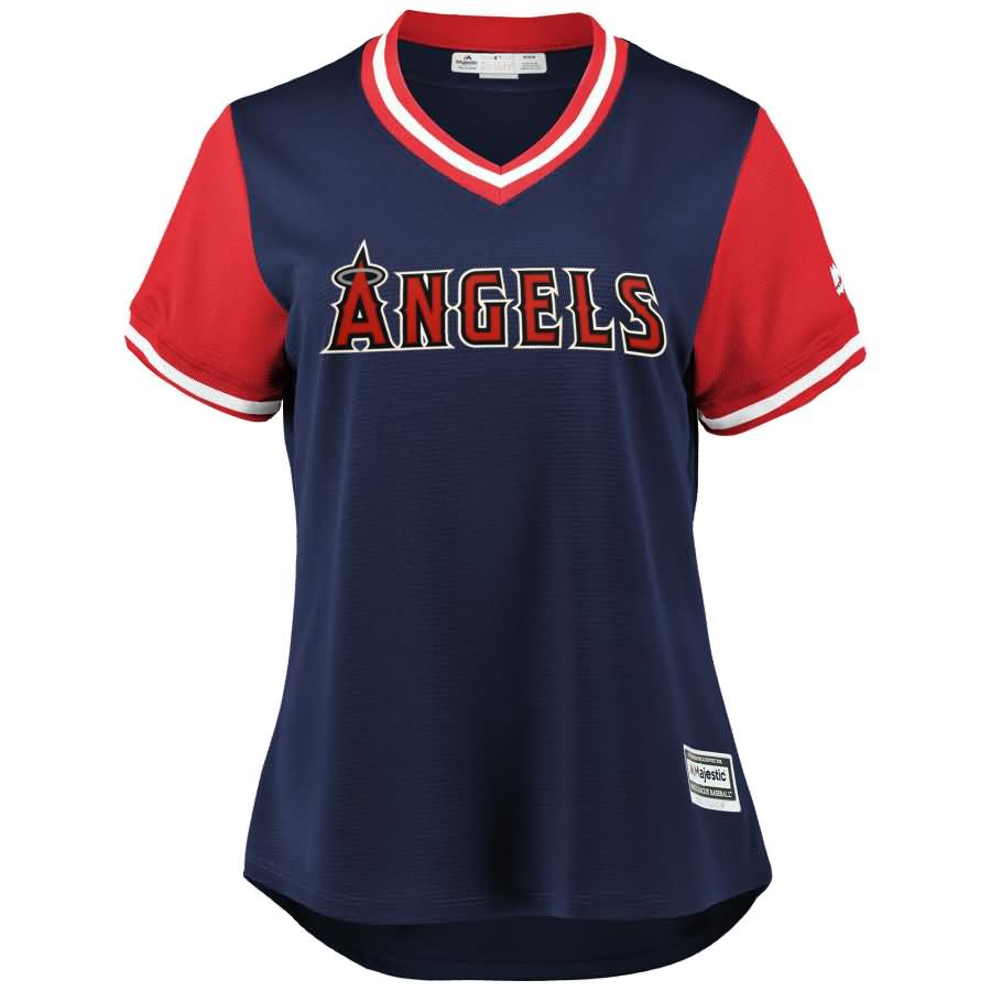 Shohei Ohtani "Showtime" Los Angeles Angels Majestic Women's 2018 Players' Weekend Cool Base Jersey - Navy/Red