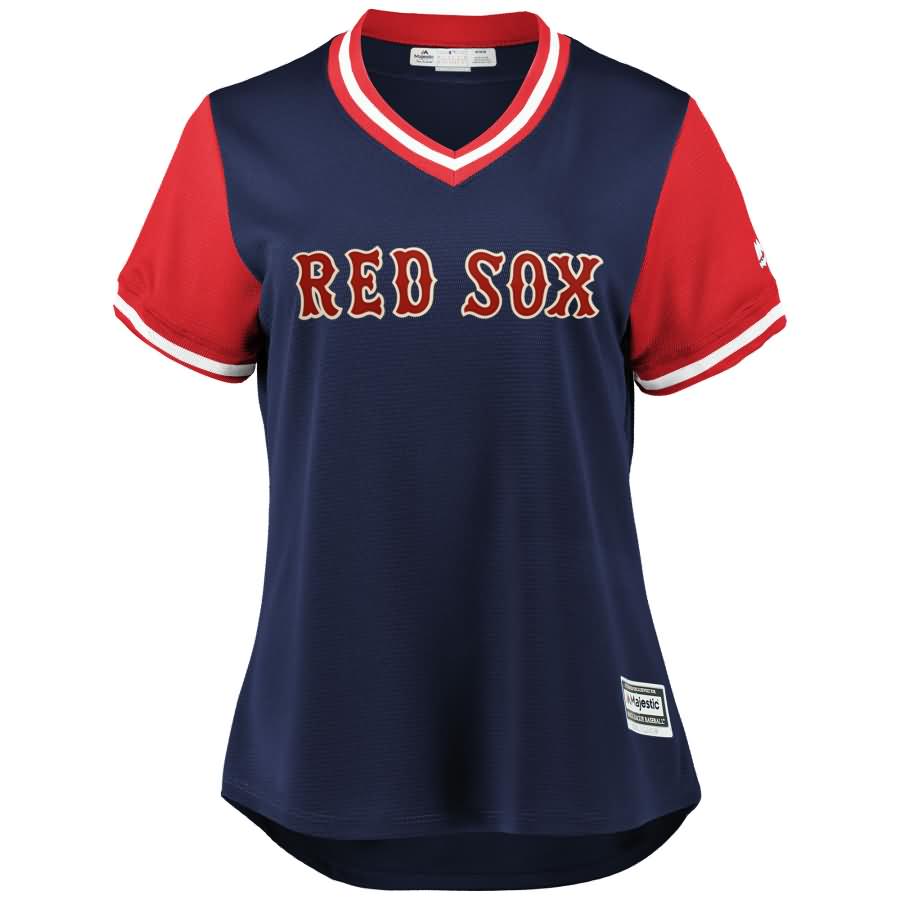 Dustin Pedroia "Pedey" Boston Red Sox Majestic Women's 2018 Players' Weekend Cool Base Jersey - Navy/Red