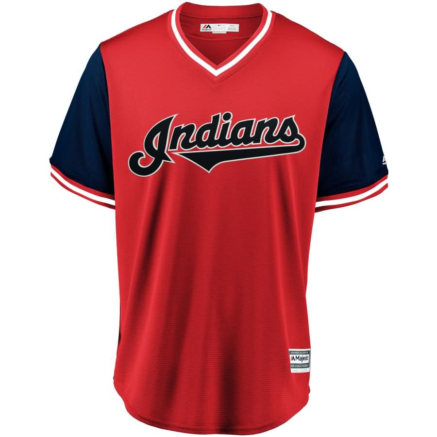 Trevor Bauer "Bauer Outage" Cleveland Indians Majestic 2018 Players' Weekend Cool Base Jersey - Red/Navy