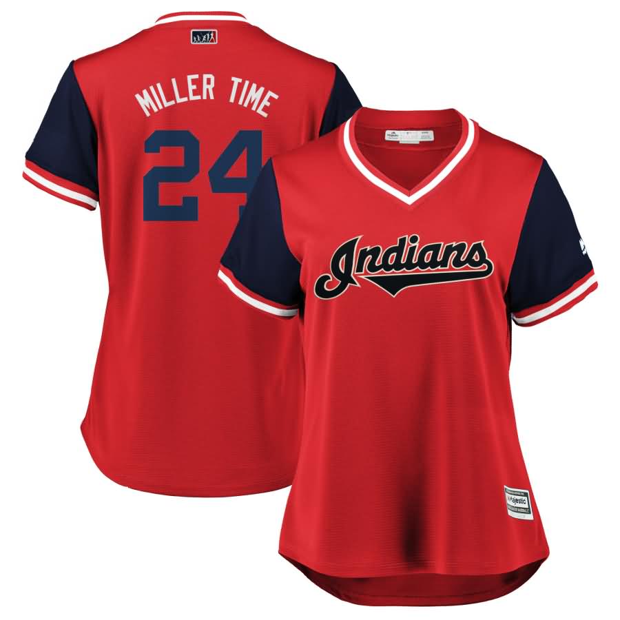 Andrew Miller "Miller Time" Cleveland Indians Majestic Women's 2018 Players' Weekend Cool Base Jersey - Red/Navy