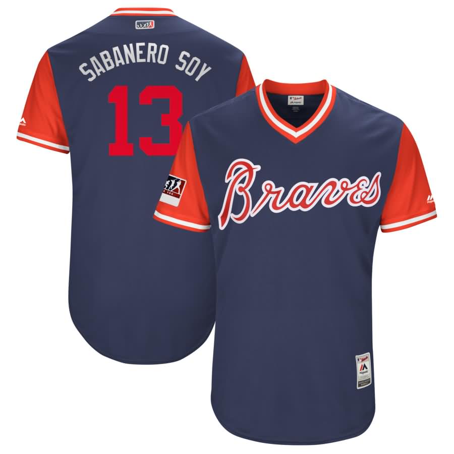 Ronald Acuna Jr. "Sabanero Soy" Atlanta Braves Majestic 2018 Players' Weekend Authentic Jersey - Navy/Red