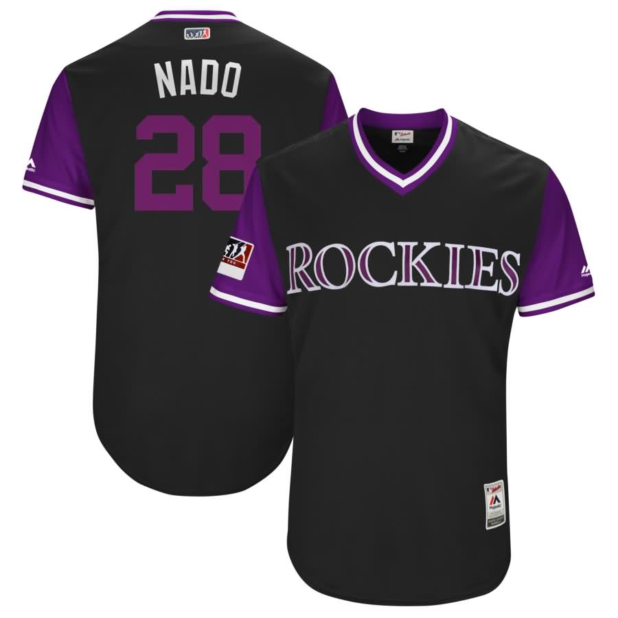 Nolan Arenado "Nado" Colorado Rockies Majestic 2018 Players' Weekend Authentic Jersey - Black/Purple