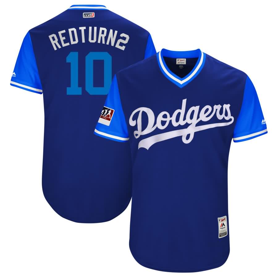 Justin Turner "Redturn2" Los Angeles Dodgers Majestic 2018 Players' Weekend Authentic Jersey - Royal/Light Blue