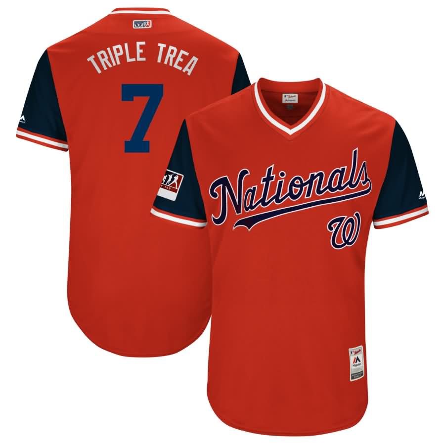 Trea Turner "Triple Trea" Washington Nationals Majestic 2018 Players' Weekend Authentic Jersey - Red/Navy