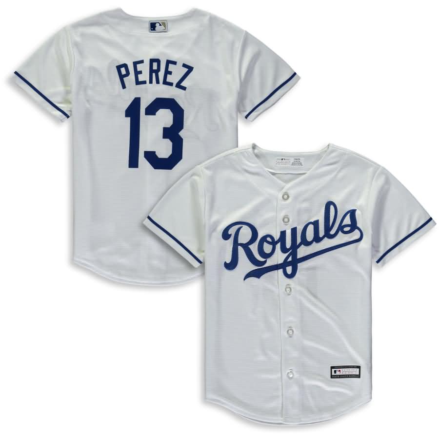Salvador Perez Kansas City Royals Majestic Youth Home Cool Base Replica Player Jersey - White