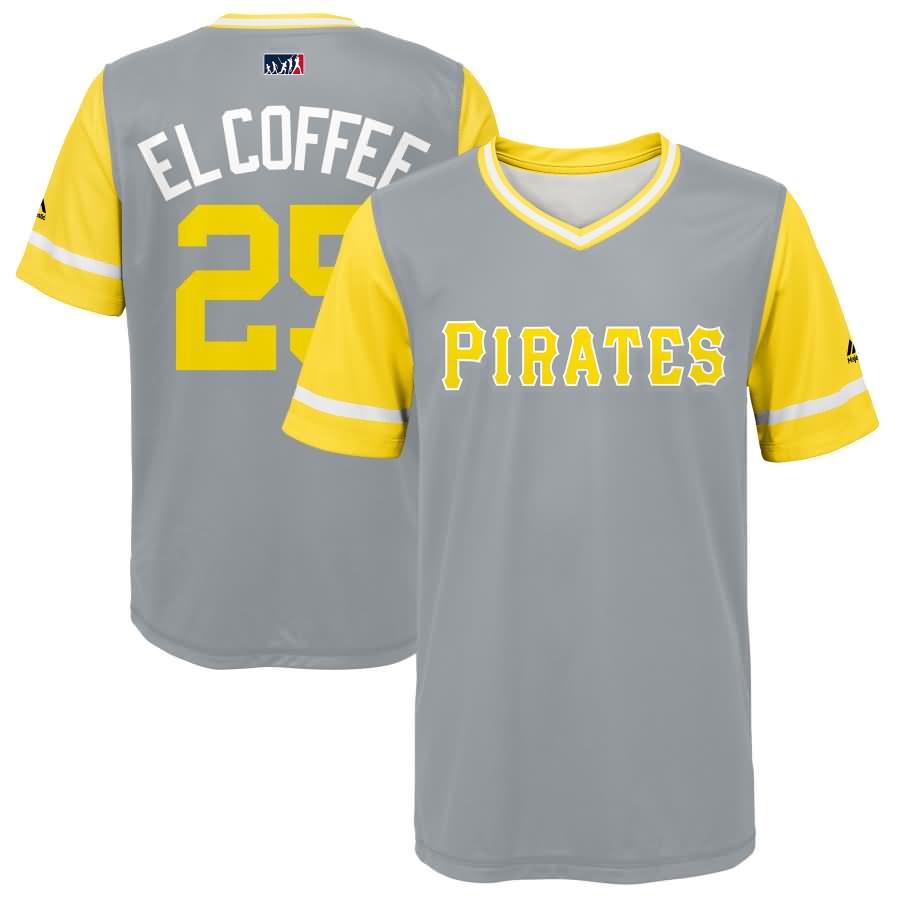 Gregory Polanco "El Coffee" Pittsburgh Pirates Majestic Youth 2018 Players' Weekend Jersey - Gray/Yellow