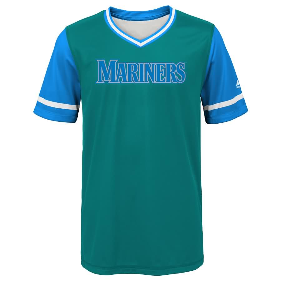Kyle Seager "Seager" Seattle Mariners Majestic Youth 2018 Players' Weekend Jersey - Aqua/Light Blue