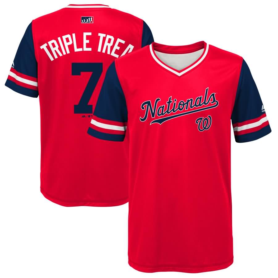 Trea Turner "Triple Trea" Washington Nationals Majestic Youth 2018 Players' Weekend Jersey - Red/Navy