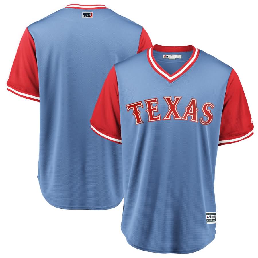 Texas Rangers Majestic 2018 Players' Weekend Team Jersey - Light Blue/Red
