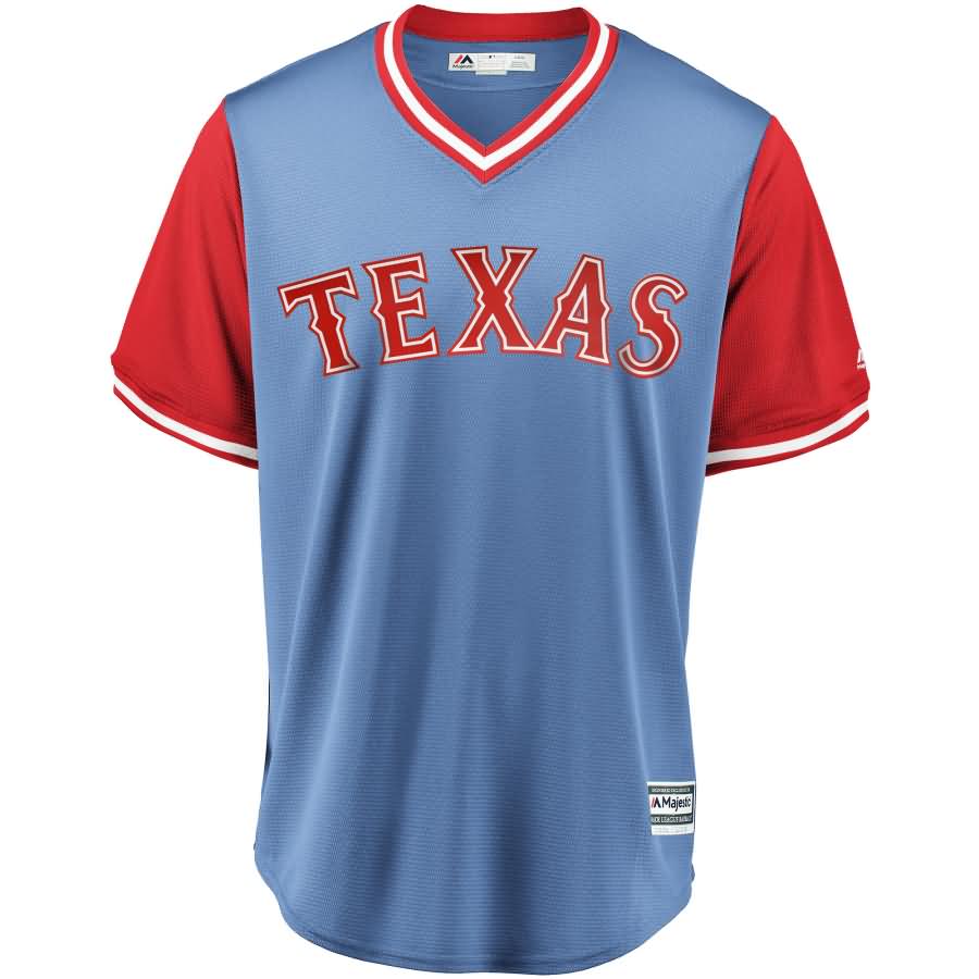 Texas Rangers Majestic 2018 Players' Weekend Team Jersey - Light Blue/Red