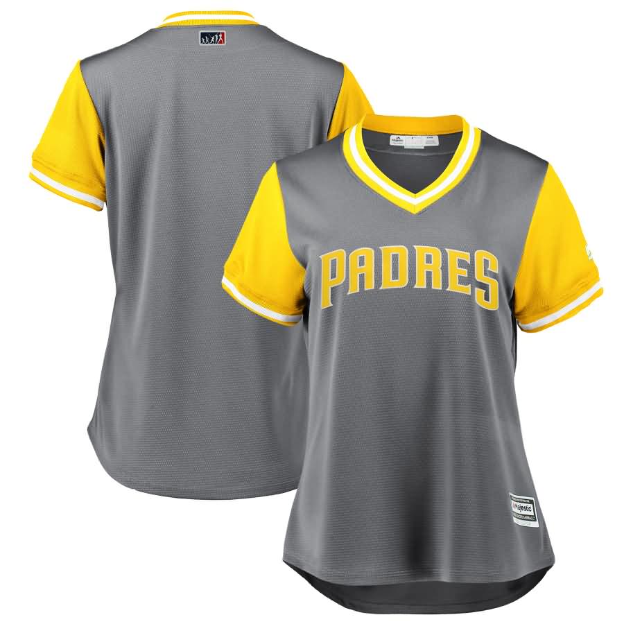 San Diego Padres Majestic Women's 2018 Players' Weekend Team Jersey - Gray/Yellow