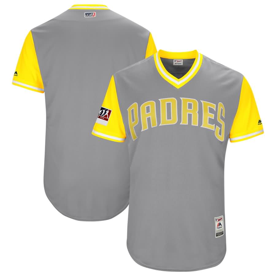 San Diego Padres Majestic 2018 Players' Weekend Authentic Team Jersey - Gray/Yellow