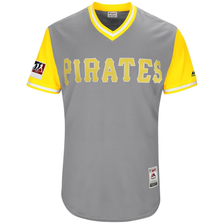Pittsburgh Pirates Majestic 2018 Players' Weekend Authentic Team Jersey - Gray/Yellow