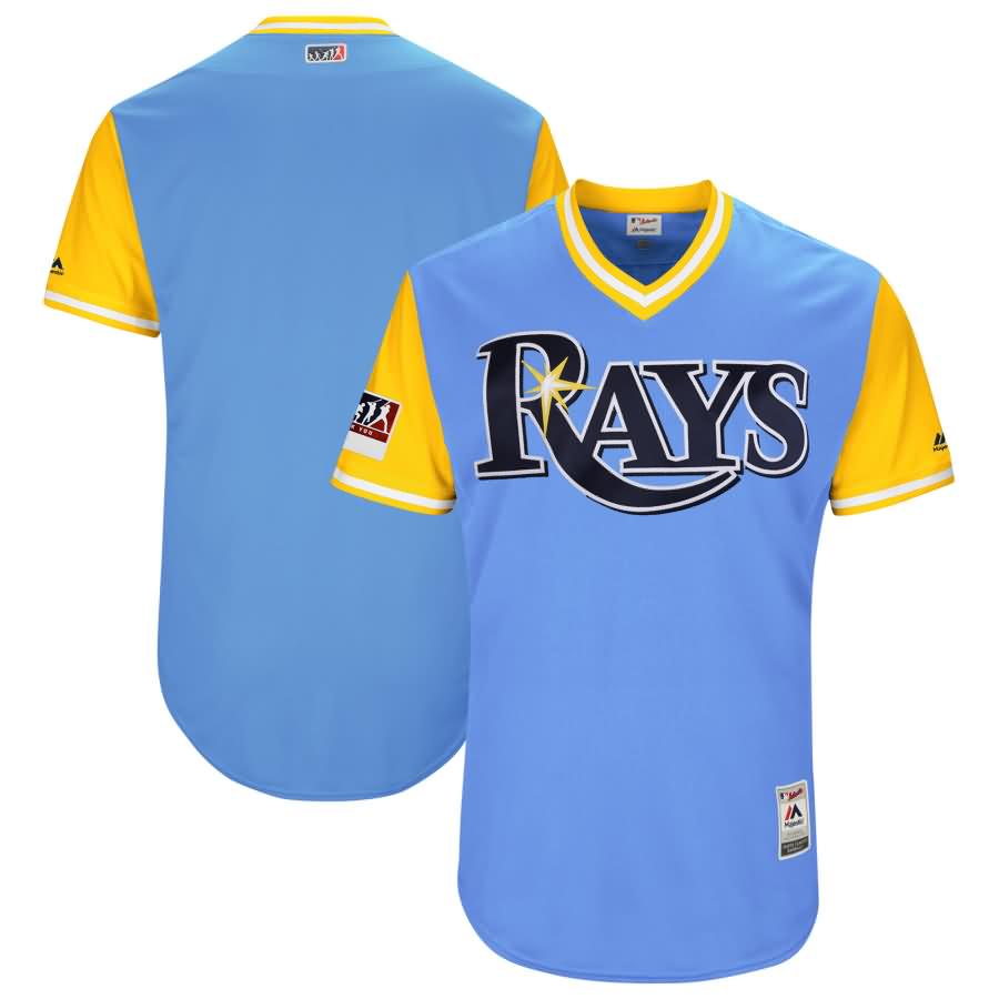 Tampa Bay Rays Majestic 2018 Players' Weekend Authentic Team Jersey - Light Blue/Yellow