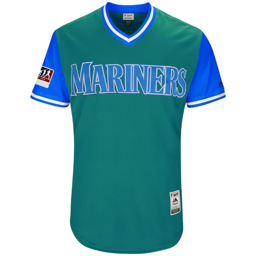 Seattle Mariners Majestic 2018 Players' Weekend Authentic Team Jersey - Aqua/Light Blue
