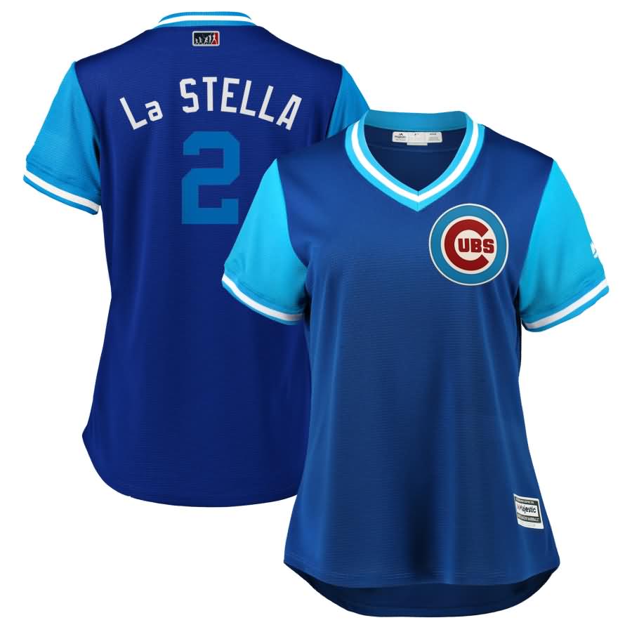 Tommy La Stella "La Stella" Chicago Cubs Majestic Women's 2018 Players' Weekend Cool Base Jersey - Royal/Light Blue